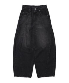 WEGO カーブラインバレルレッグデニムパンツ