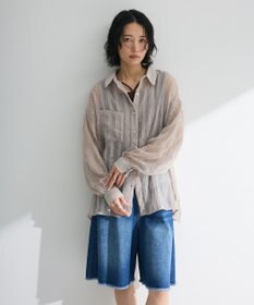 Green Parks シアーワッシャーロングスリーブシャツ