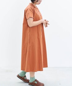 muuc 〈遠州織物で織られた上質なコットン生地〉フレンチスリーブのシャツワンピース