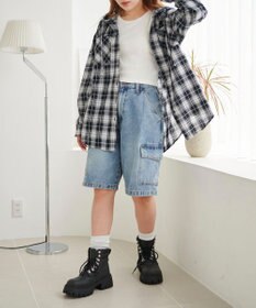 WEGO フードチェックBIGシャツ