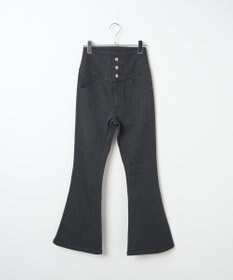 WEGO ハイウエストストレッチフレアデニムパンツ
