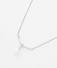 J.PRESS LADIES ノットメタル パール ネックレス シルバー系