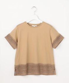 自由区 ナチュラルコットンハイゲージレースドッキング Tシャツ