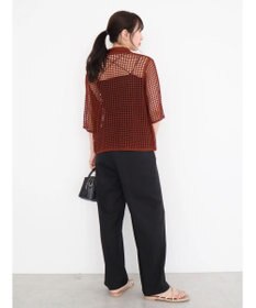 Green Parks メッシュ編み襟付きカーディガン