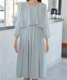 Tiaclasse L 【洗える】シフォンドレープワンピース