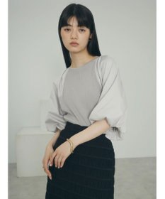 Green Parks armonia．袖布帛ニットプルオーバー