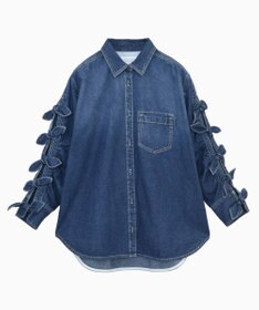 FORFORMO Ribbon Sleeve Denim Shirt リボンスリーブデニムシャツ