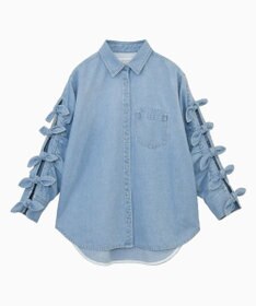 FORFORMO Ribbon Sleeve Denim Shirt リボンスリーブデニムシャツ