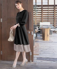 Tiaclasse L 【セレモニー・XSサイズ(5号)追加・新色追加・洗える】キーネックフレアワンピース