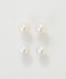 Phoebe トゥウィンクルフレームパールピアス　シルバー/一粒