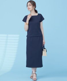 組曲 S 【WEB限定】ストライプジャガード タイトスカート