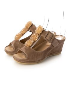 MODE ET JACOMO <D'ICI>ビジュー付きTストラップサンダル