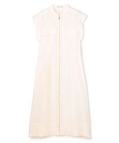 BEIGE， BERNARD / リネン混 フロントジップ スタンドカラードレス