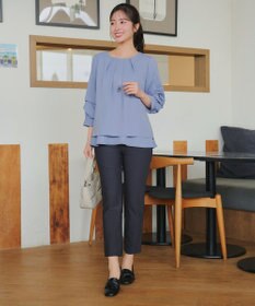 Tiaclasse つまみタック袖レイヤードブラウス