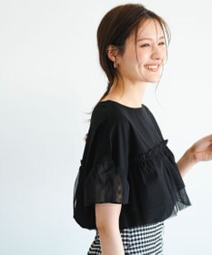ANY SIS 【洗える】チュール重ね プルオーバー