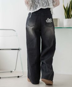 WEGO 【SMサイズ展開】ロゴデニムバギーパンツ