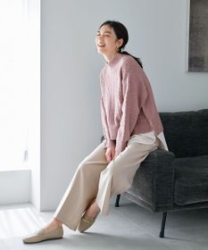 ANY 【洗濯機可能】シャツコンビケーブルニット