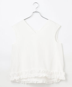 #Newans 【金子綾さんインスタライブご紹介アイテム】〈小柄さんにお勧め〉フリルヘムジレブラウス