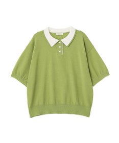 earth music&ecology バイカラーポロニット