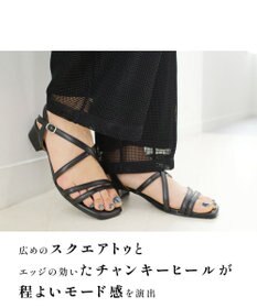 Pointer 日本製 本革ラインストラップサンダル