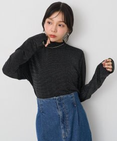 earth music&ecology シアーラメハイネックプルオーバー