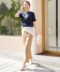 ANY SIS フラワープリント ロゴＴシャツ