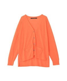 YECCA VECCA ハイゲージミドル丈Vネックカーディガン