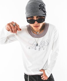 WEGO 【ユニセックス着用ITEM】UネックレイヤードグラフィックT(LS)