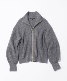 23区 L 【洗える】スパンコールバルキー ダブルジップ ニットブルゾン