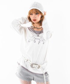 WEGO 【ユニセックス着用ITEM】UネックレイヤードグラフィックT(LS)