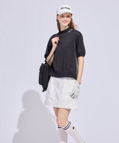 PW CIRCULUS 【WOMEN】パフスリーブメッシュコンビ モックネックT ゴルフウェア レディース