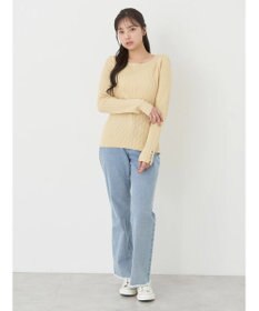 earth music&ecology ランダムリブパールニットプルオーバー