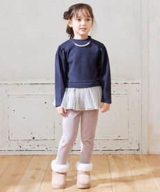 ANY KIDS パール付きペプラムトレーナー