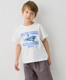 ANY KIDS 【洗濯機可能】サメプリント 半袖Tシャツ