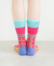 COQ 【MEN】BLOCK FLAG チェック リバーシブルファーソックス