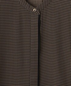 ICB L 【接触冷感・UVケア・速乾・洗える】BackSatinAmunzen バンドカラーブラウス