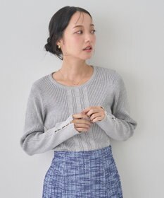 earth music&ecology パール＆ビジュースリーブプルオーバー