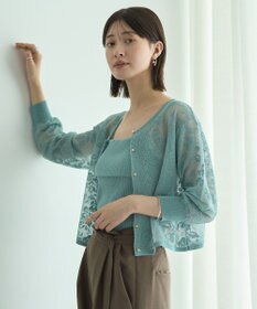 YECCA VECCA 【2点SET】インナーセットレース柄カーディガン