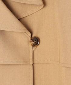 Feroux 【洗える】ラッフルカラーミドル丈 トレンチ