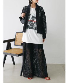 Green Parks レトロフラワーロゴ入りプリントＴシャツ