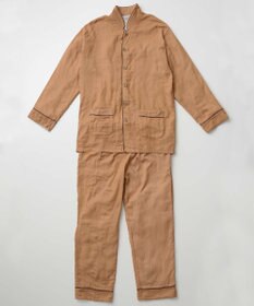 京和晒綿紗 【紗栄子さん愛用パジャマの色違い/UNISEX】ガーゼパジャマ 2重合わせ 柿渋