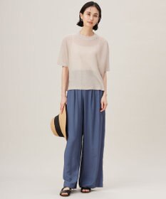 自由区 【アンサンブル対応・洗える】ドライシアーファインゲージクロップド丈 ニット