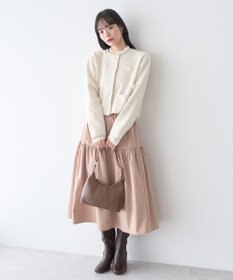 earth music&ecology フラワーモチーフニットカーディガン