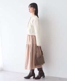 earth music&ecology フラワーモチーフニットカーディガン