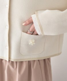 earth music&ecology フラワーモチーフニットカーディガン