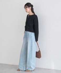 earth music&ecology フラワーモチーフニットカーディガン