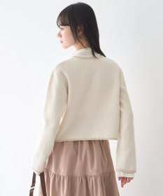 earth music&ecology フラワーモチーフニットカーディガン