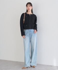 earth music&ecology フラワーモチーフニットカーディガン