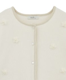 earth music&ecology フラワーモチーフニットカーディガン