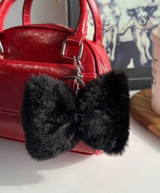 WEGO レオパードPUリボンファーキーホルダー